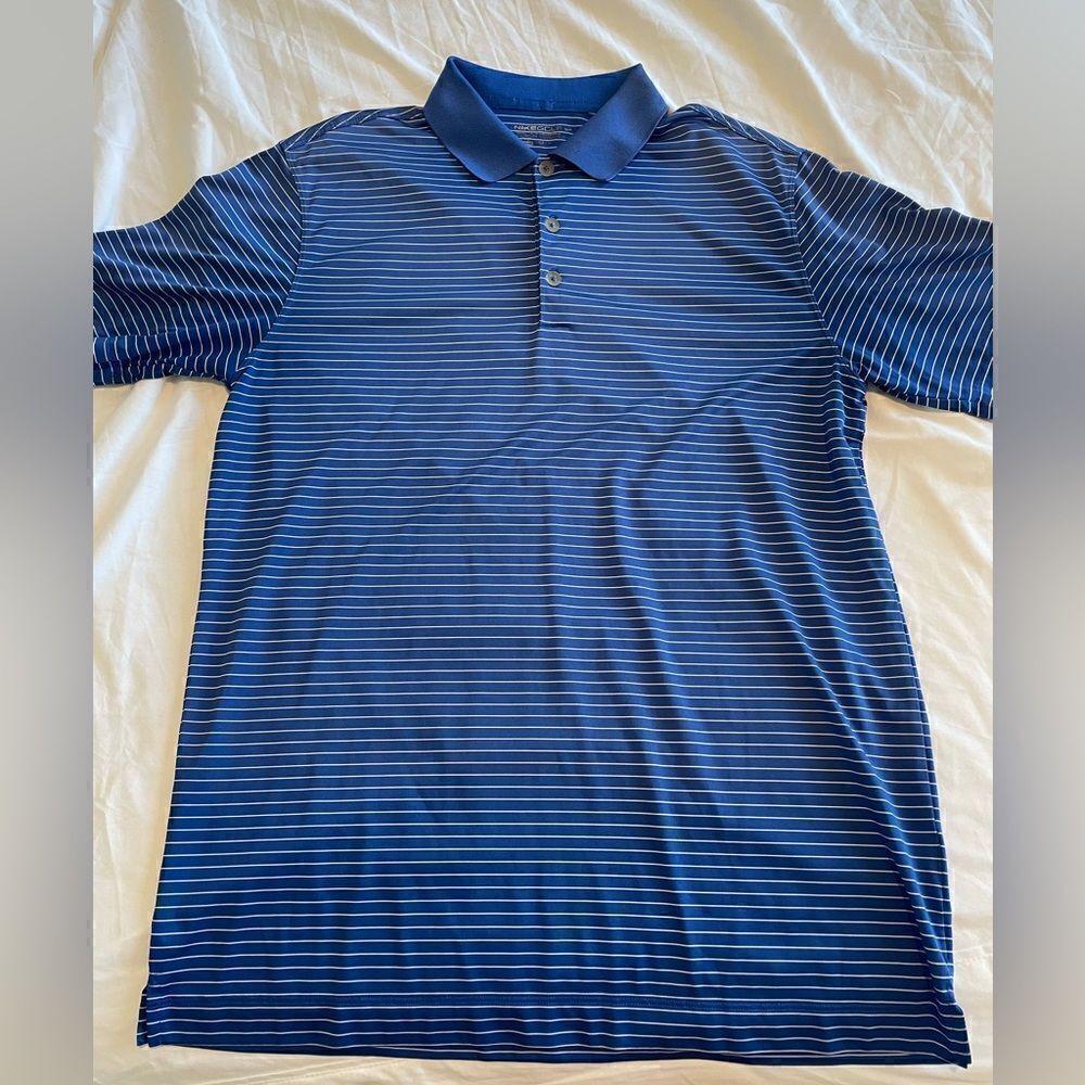 Nike Golf Polo - Navy Blue Stripes